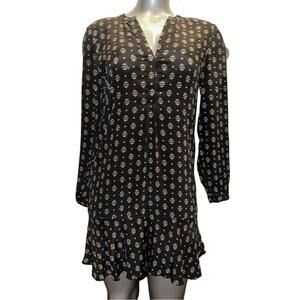 JOIE Elroya 100% Silk Long Sleeve Shirt Dress Size S.